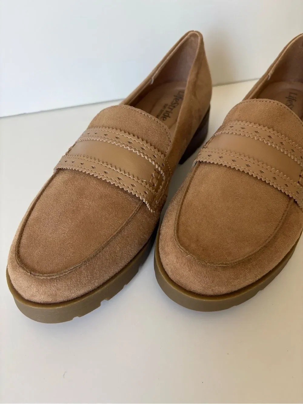 Life Stride Women's Tan Suede Penny Loafer